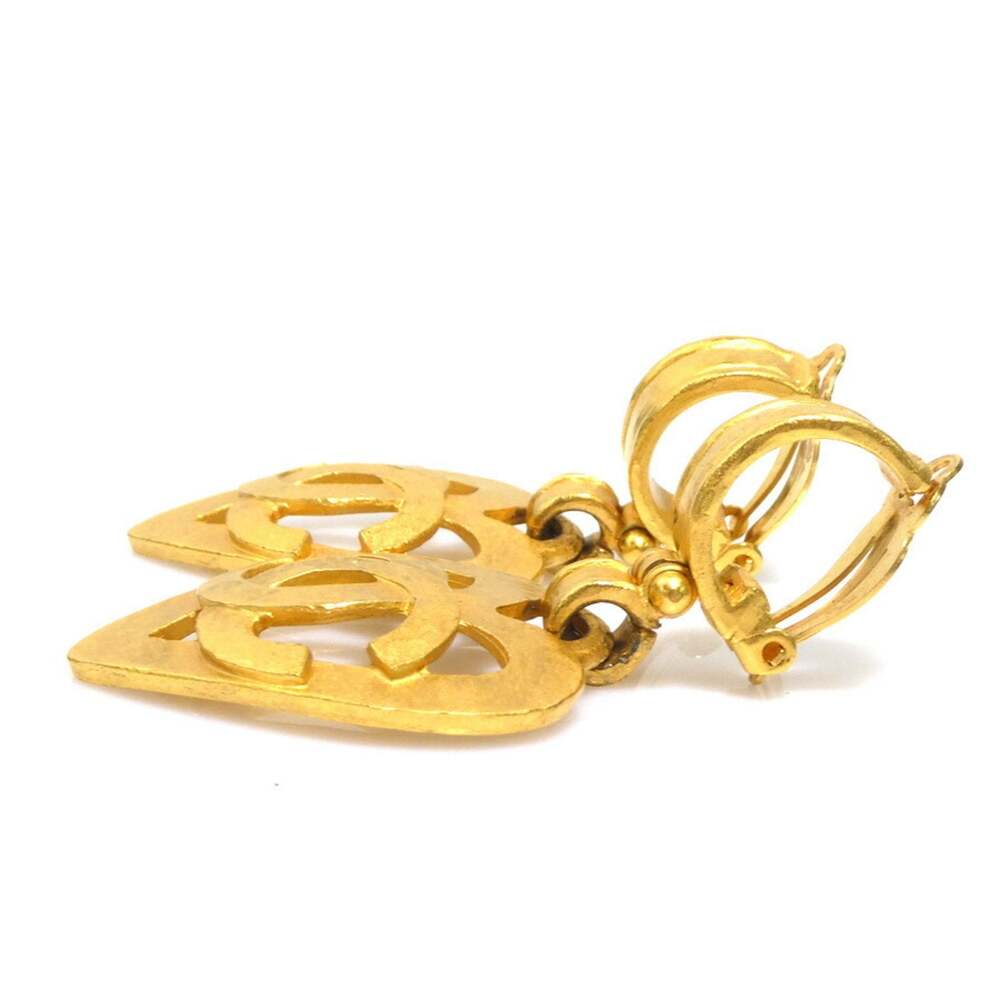 Chanel Cc Logo Heart Clip-On Earrings #208908C11B - Picture 3 of 5